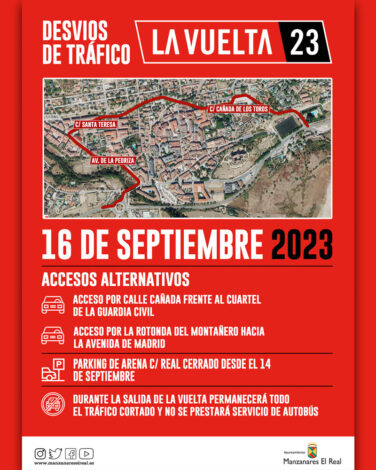 La Vuelta Ciclista a España llega a Manzanares El Real (Ajustes de tráfico y autobuses)