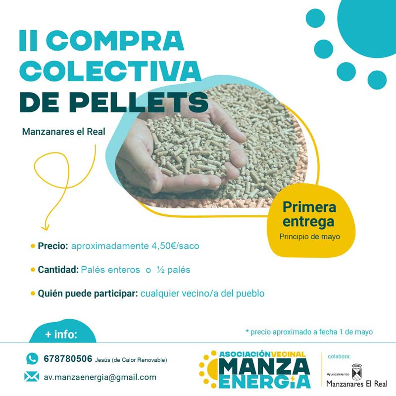 La Asociación Vecinal de ManzaEnergía, en colaboración con el ayuntamiento manzanariego, impulsan la segunda compra colectiva de pellets para vecinas/os del municipio.