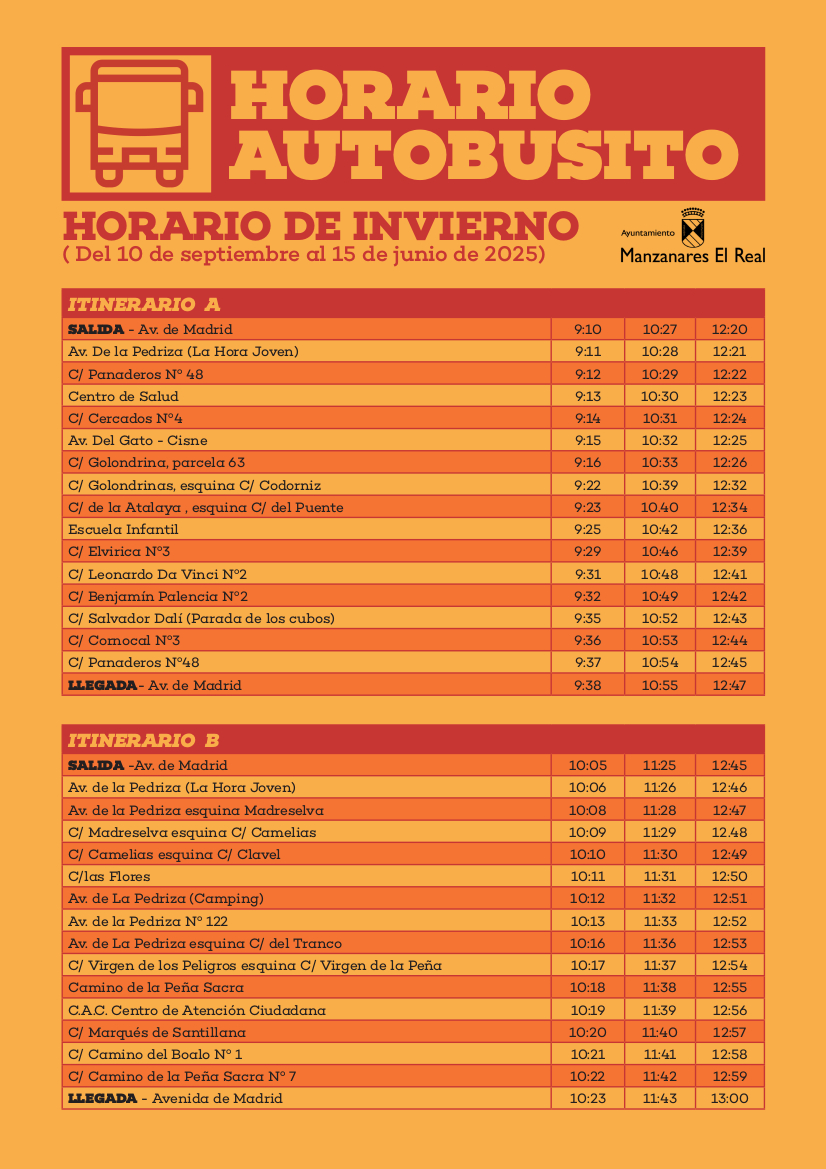 HORARIO AUTOBUSITO INVIERNO 2024-25