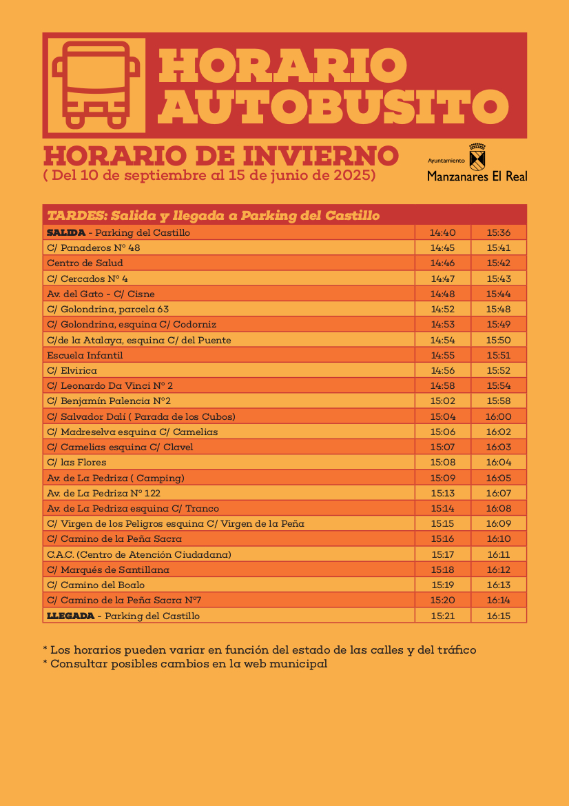 HORARIO AUTOBUSITO TARDES 2024-25